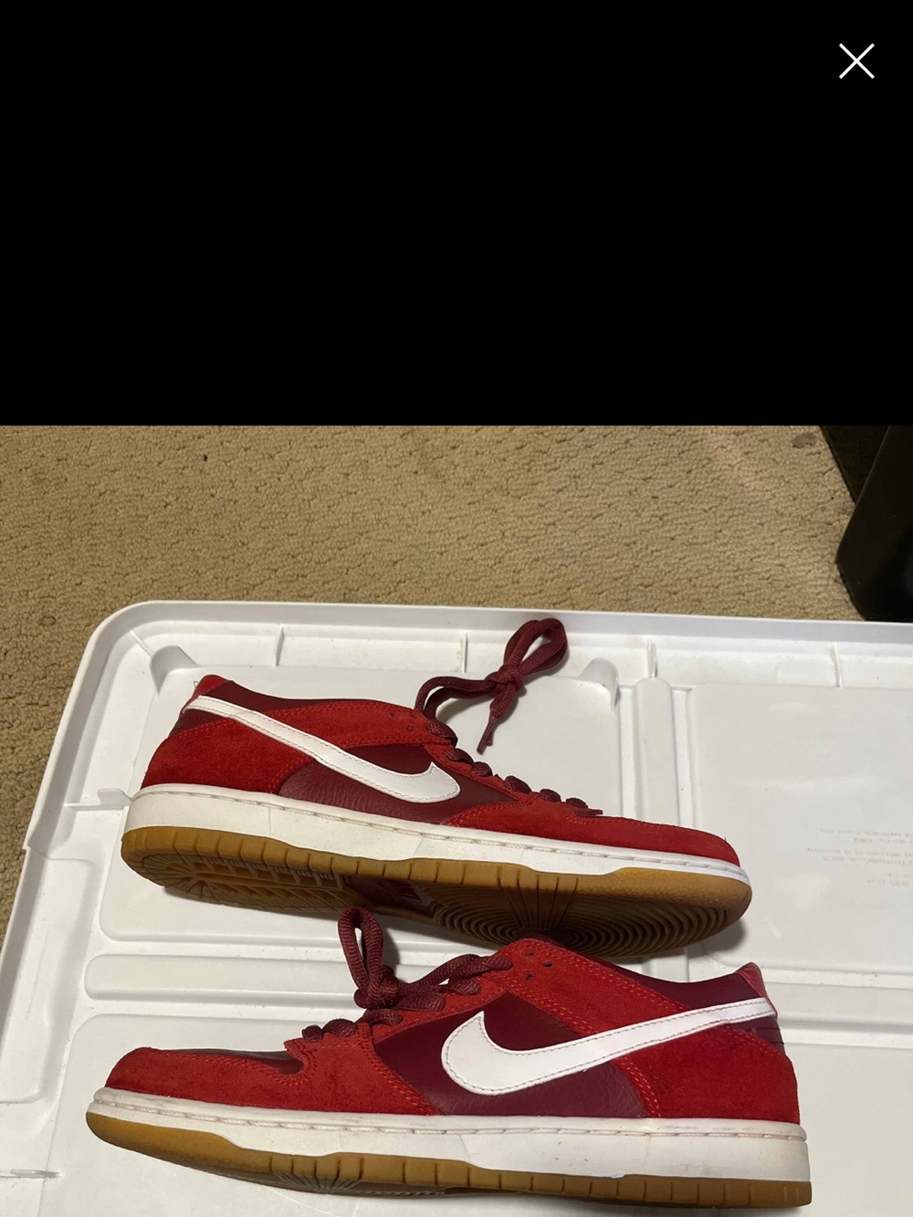 Nike SB Zoom Dunk Low Pro Track Red White 854866-616 Size 7 Men’s